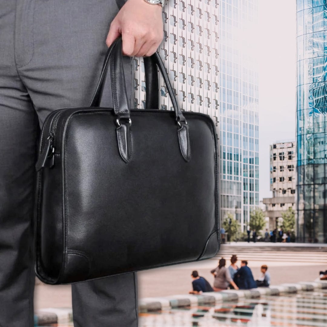 sacoche homme classe Marron / 38cm x 28cm x 8.5cm