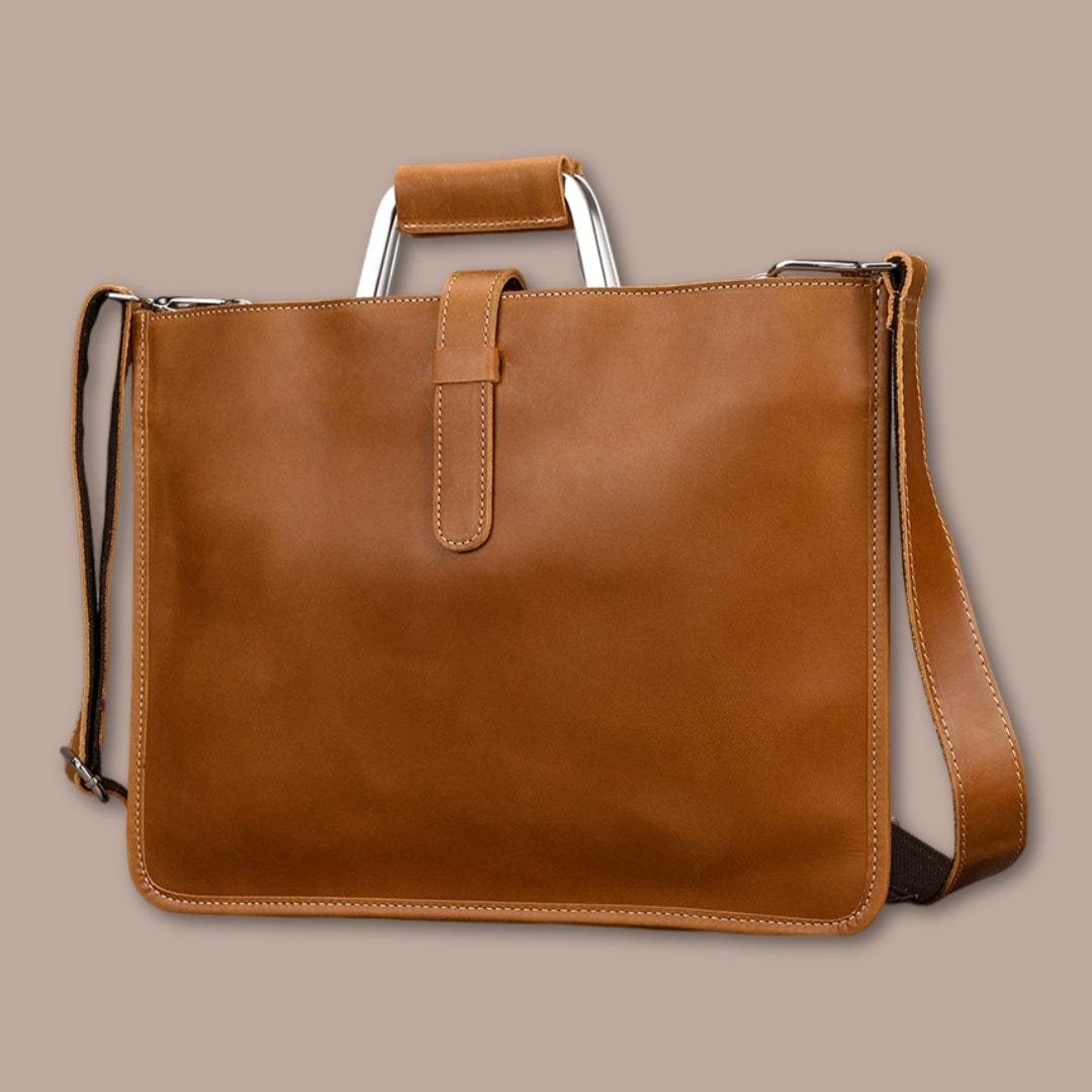 sacoche homme luxe pas cher Marron Clair / 38cm x 28cm x 1.5cm
