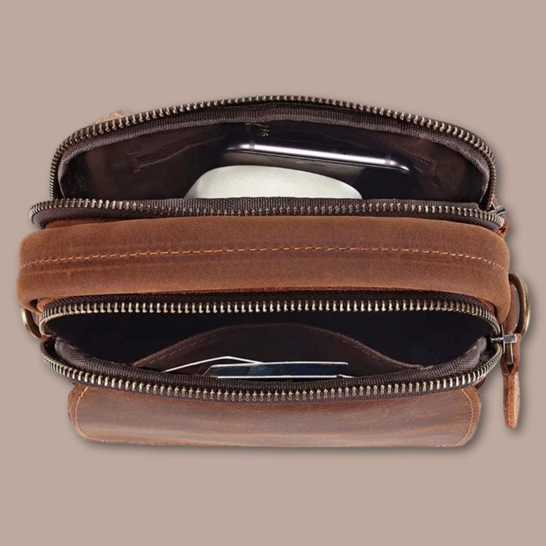 Sacoche Homme Marron