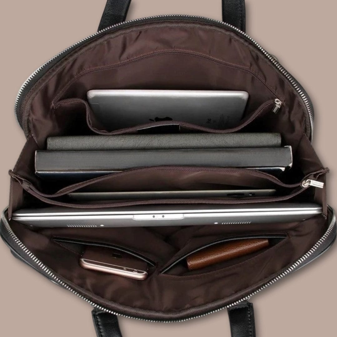 sacoche homme noir 38cm x 30cm x 6cm