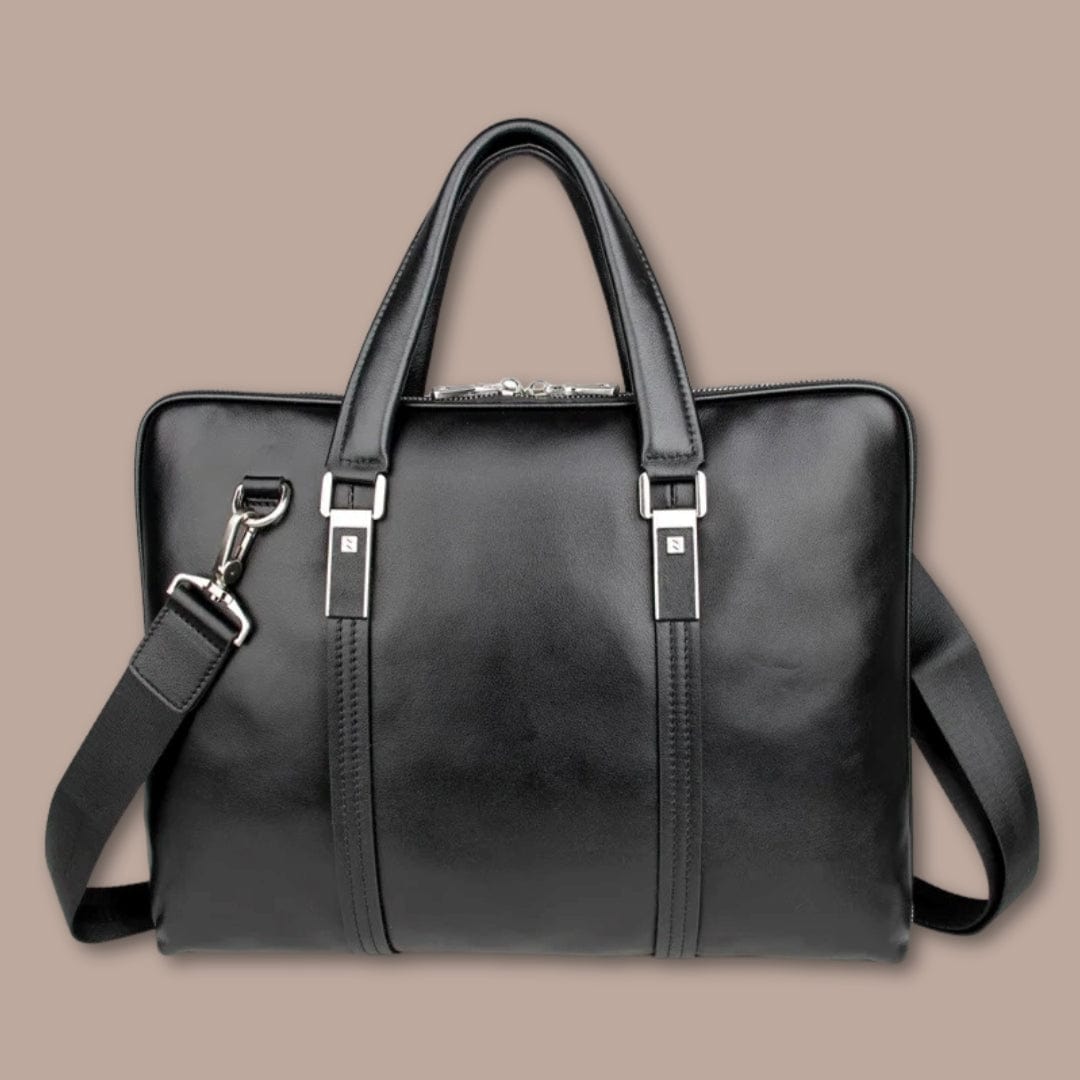 sacoche homme noir 38cm x 30cm x 6cm