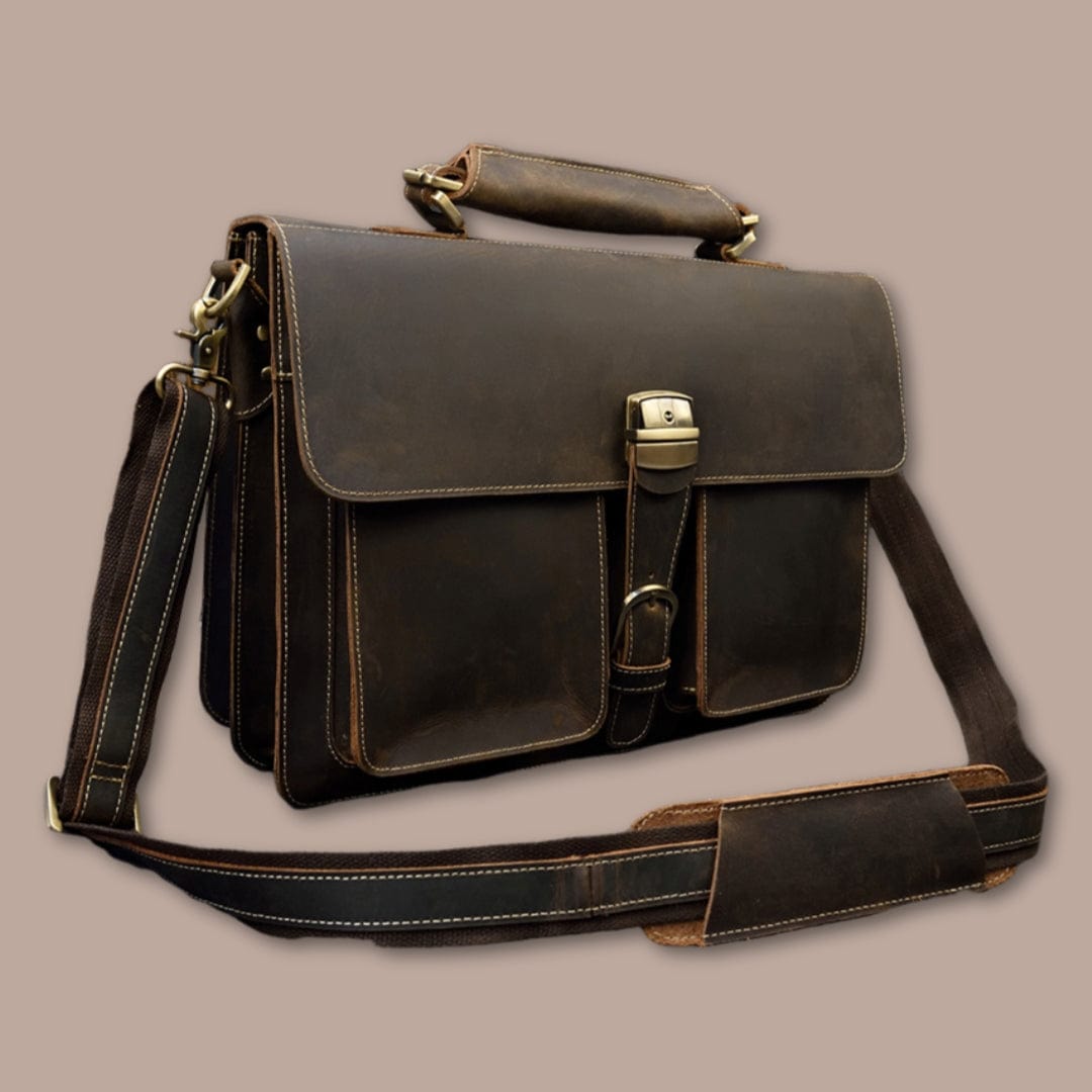 sacoche homme vintage Marron Foncé / 44cm x 32cm x 10cm