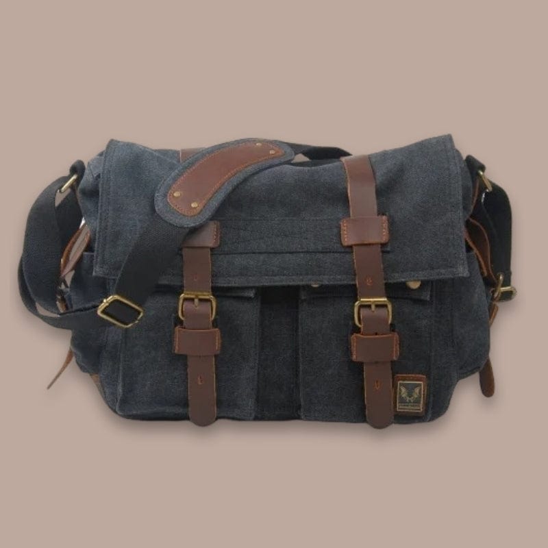 sacoche nylon homme Gris foncé / 38cm x 28cm x 12cm