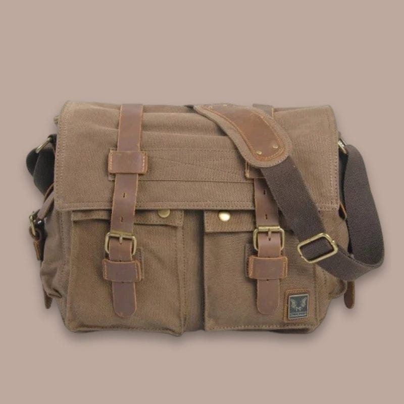 sacoche nylon homme Marron clair / 38cm x 28cm x 12cm