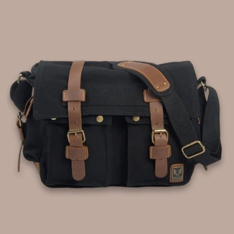 sacoche nylon homme Noir / 38cm x 28cm x 12cm