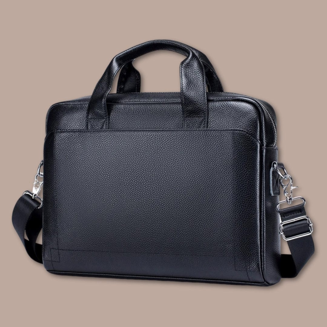 sacoche ordinateur cuir homme Marron Foncé / 38cm x 28cm x 8cm