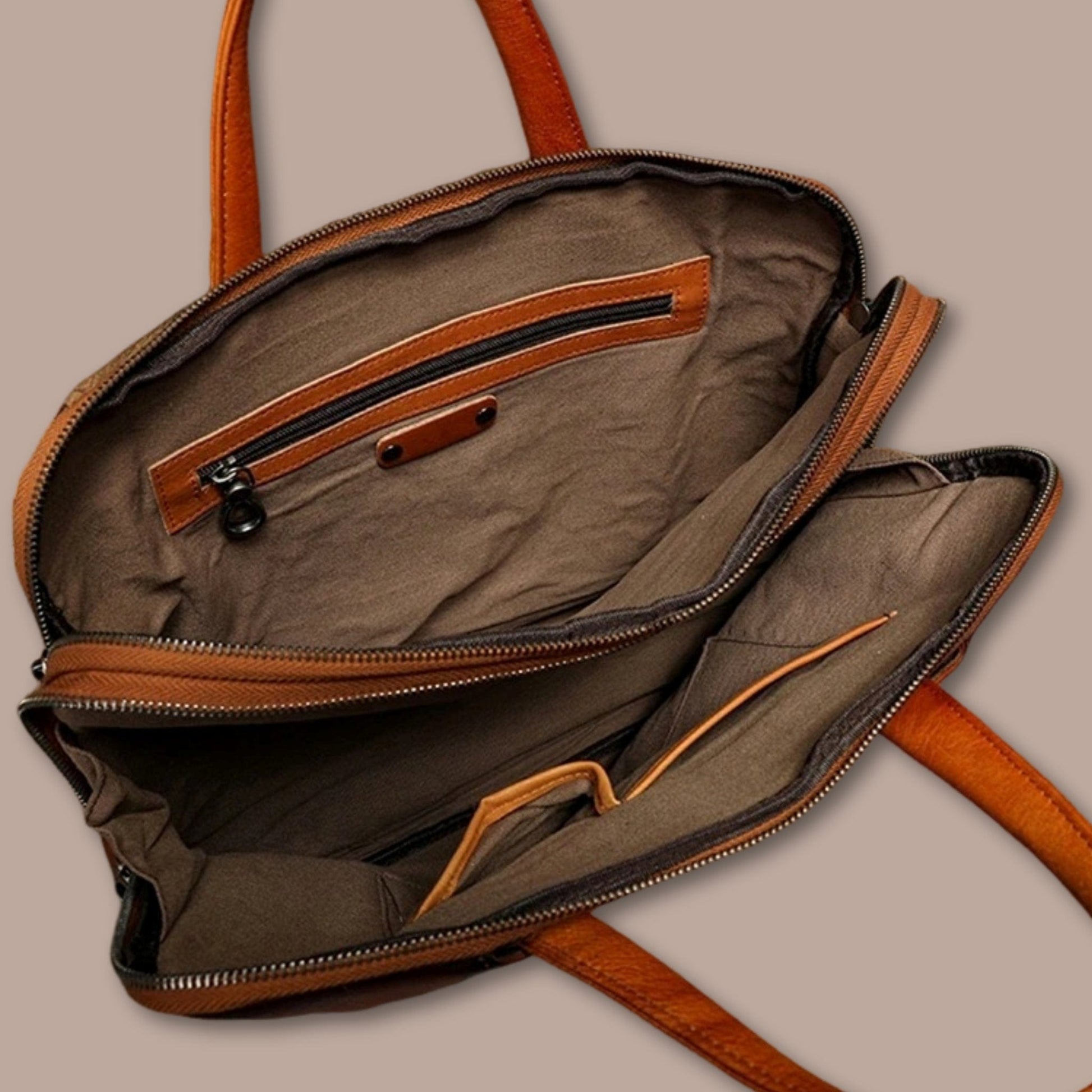 Sacoche Ordinateur Homme Cuir Cognac | Sacoche Luxe 38cm x 28cm x 7cm