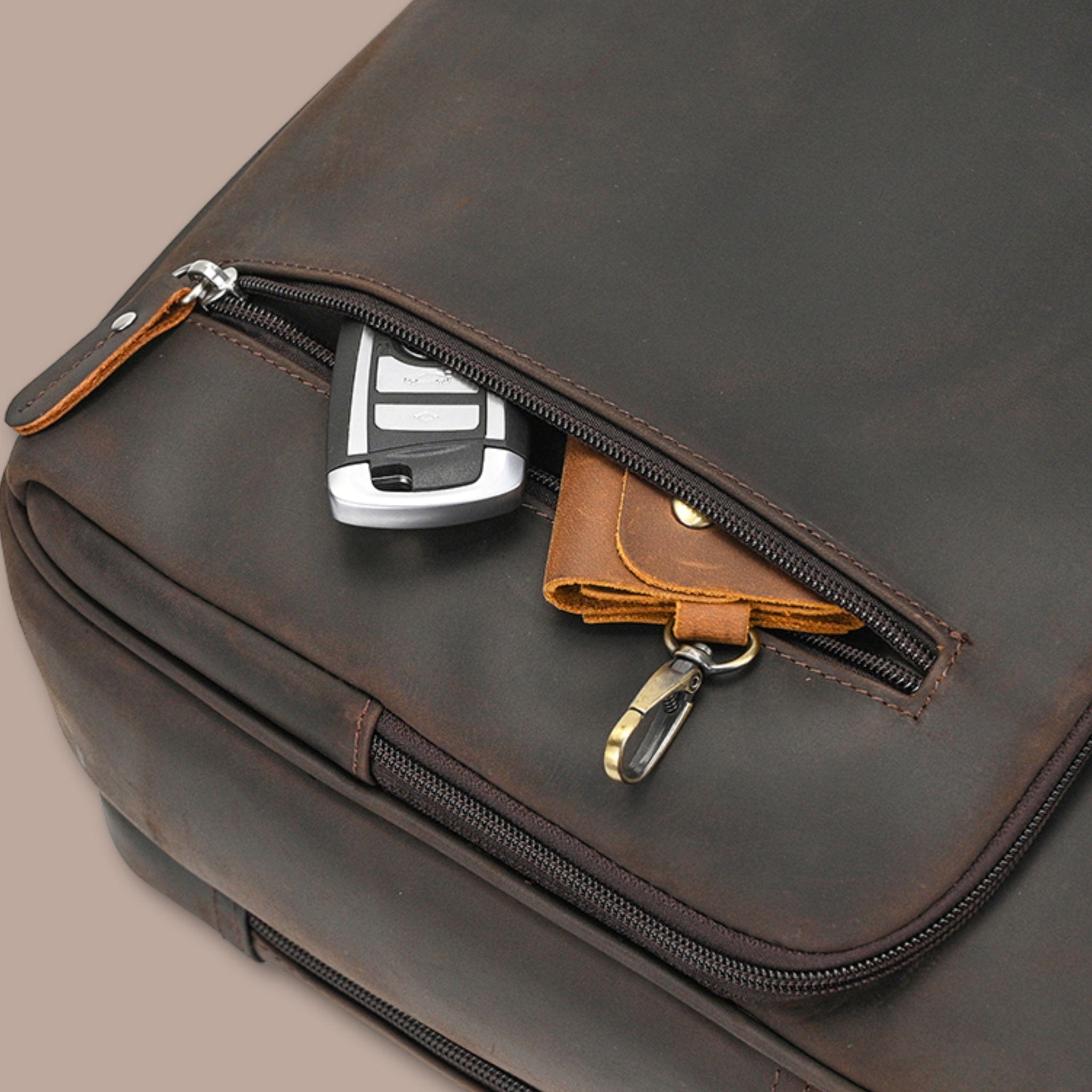 Sacoche Ordinateur Homme Grande Capacité | Cuir Crazy Horse 45cm x 32cm x 13cm