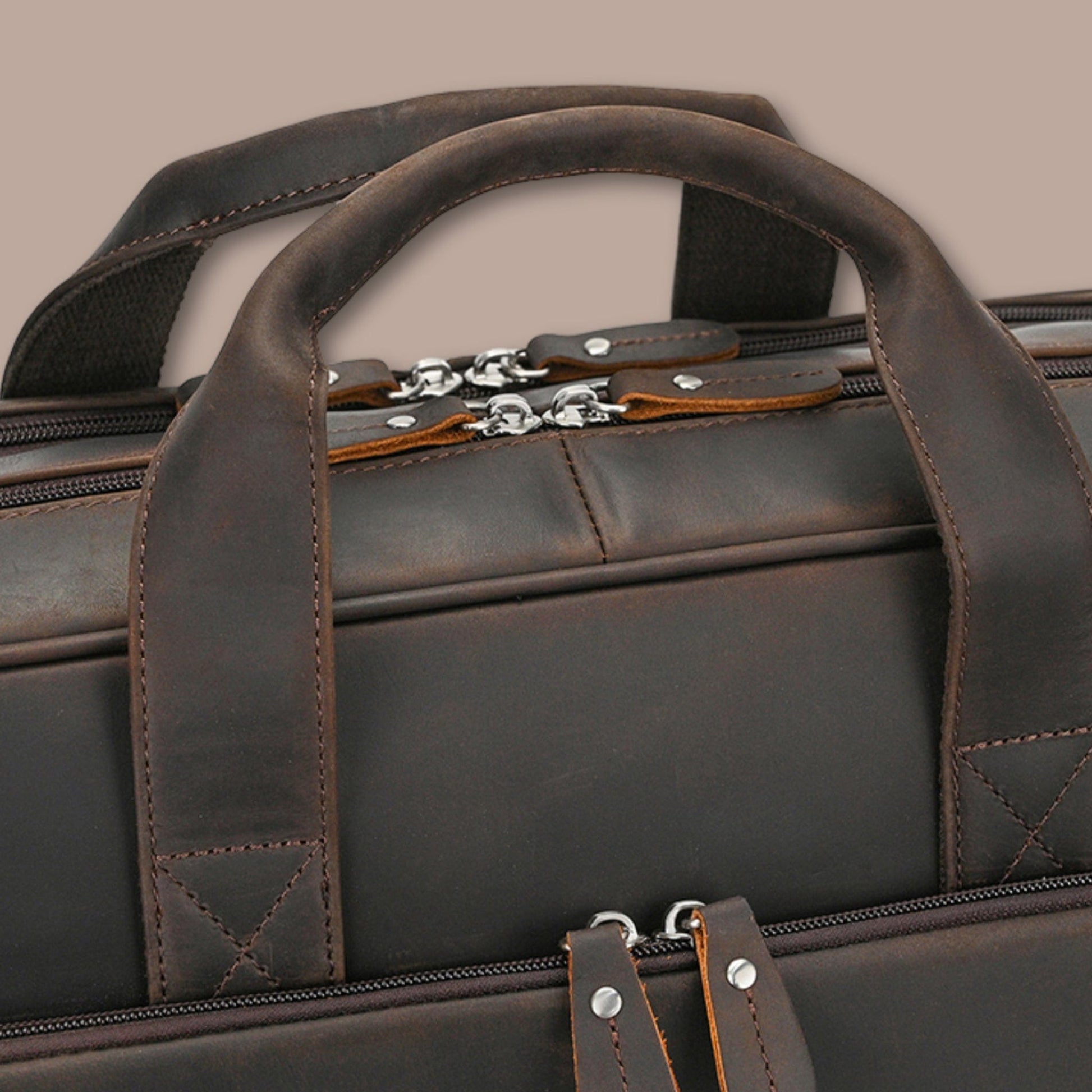 Sacoche Ordinateur Homme Grande Capacité | Cuir Crazy Horse 45cm x 32cm x 13cm