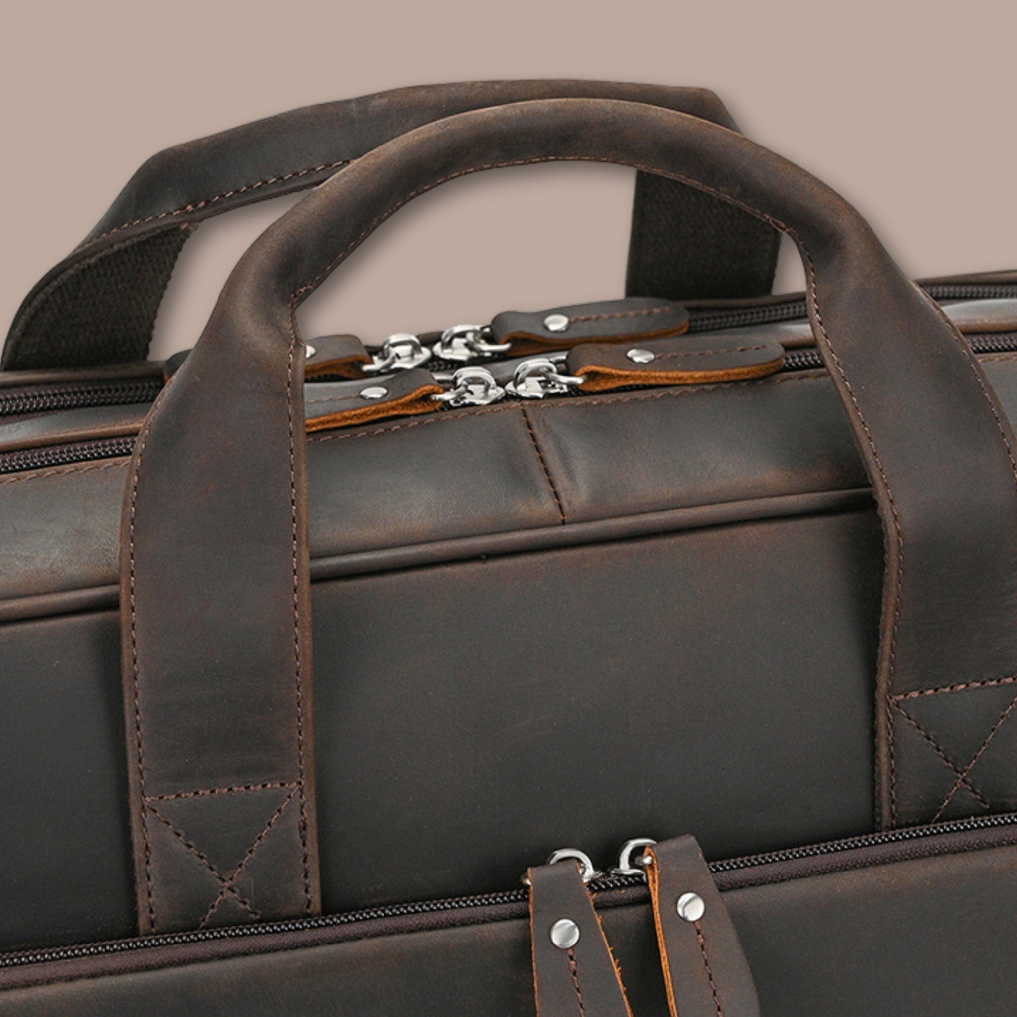Sacoche Ordinateur Homme Grande Capacité | Cuir Crazy Horse 45cm x 32cm x 13cm