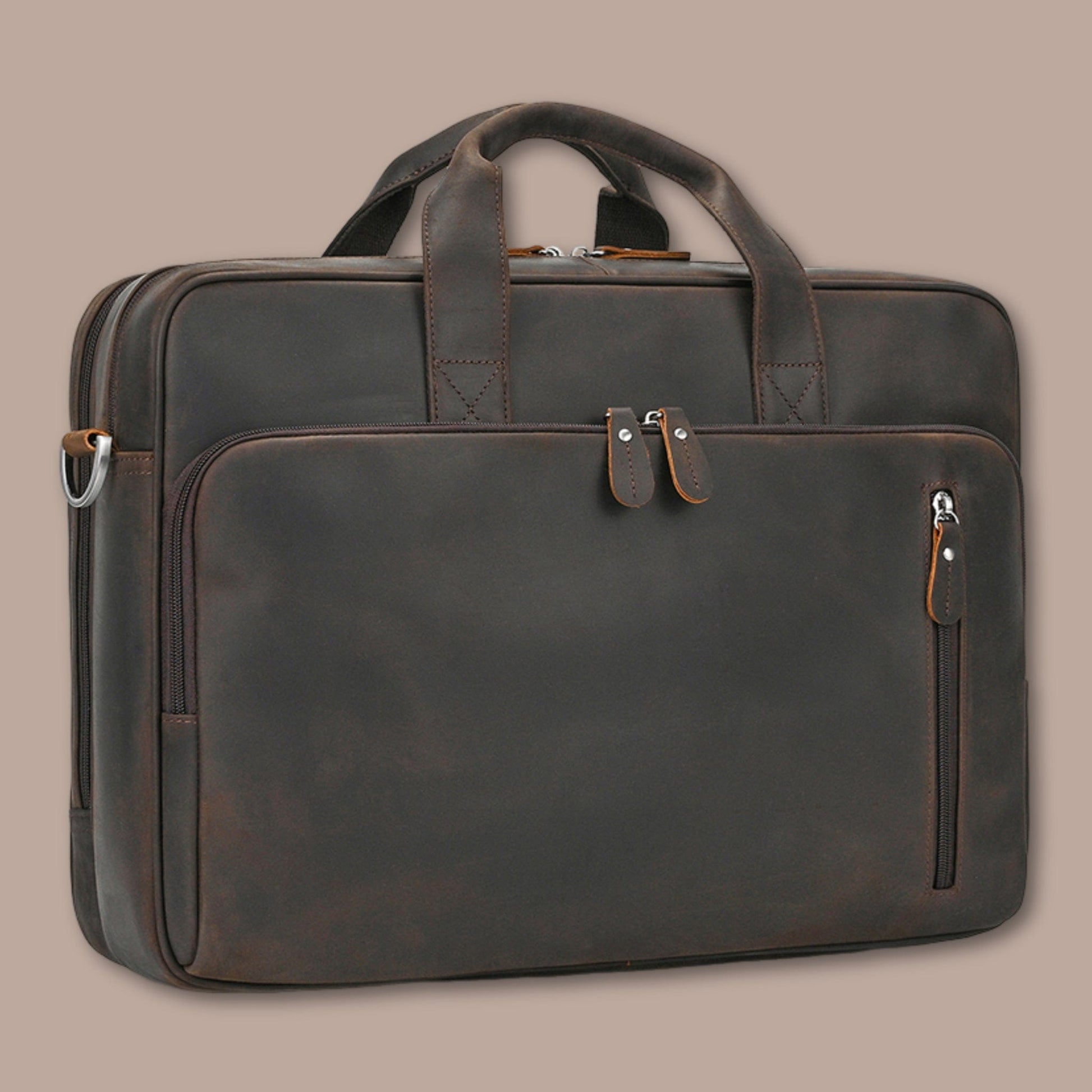 Sacoche Ordinateur Homme Grande Capacité | Cuir Crazy Horse 45cm x 32cm x 13cm