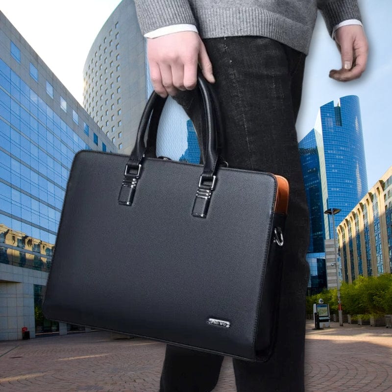 sacoche ordinateur homme tendance Noir / 41cm x 30cm x 7cm