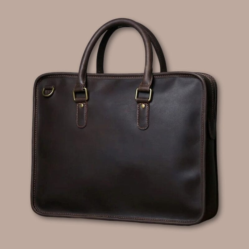 sacoche rectangulaire homme Marron Foncé / 42cm x 32cm x 9cm