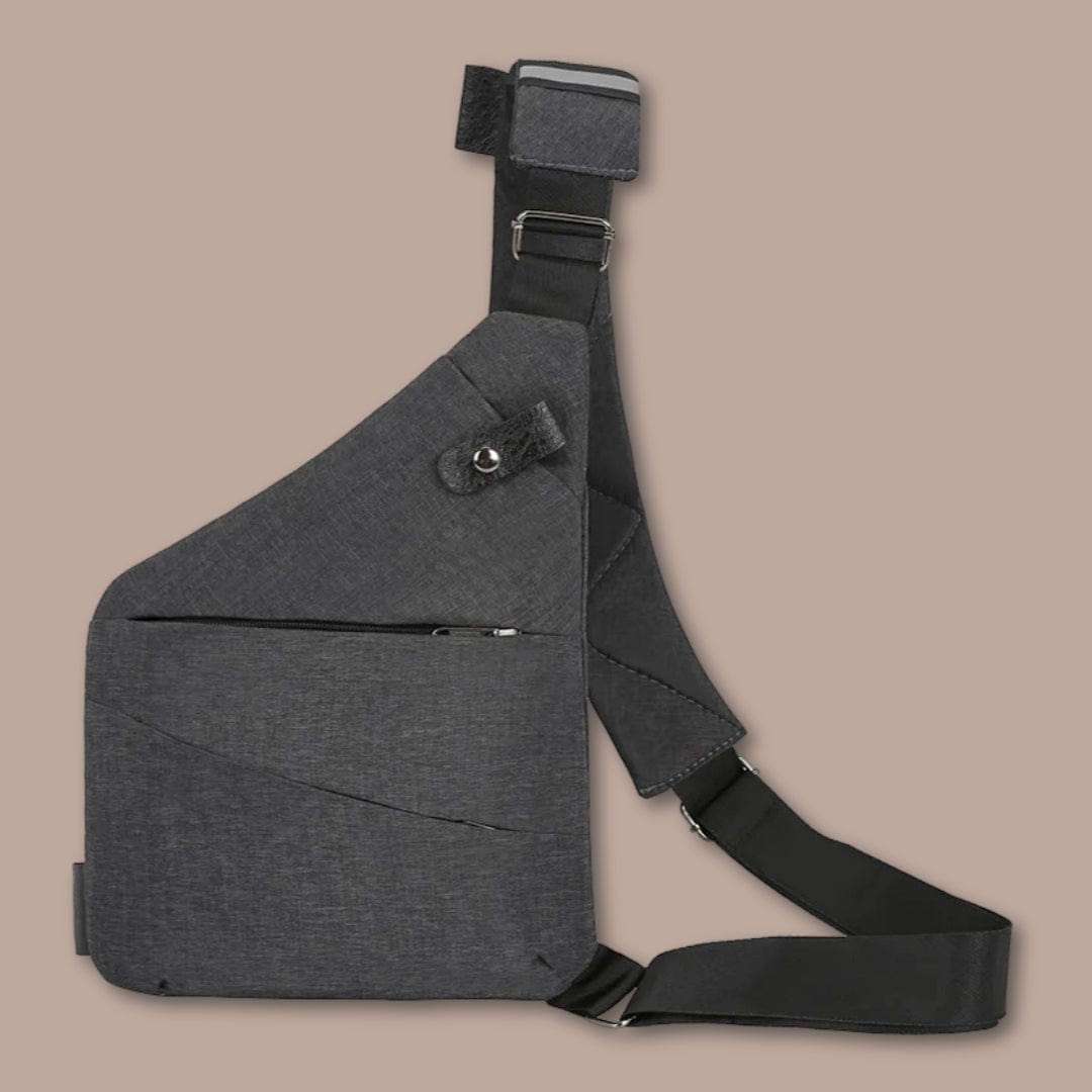 sacoche tissu bandouliere homme Tissu Gris / 23cm x 31cm x 2cm - Droit